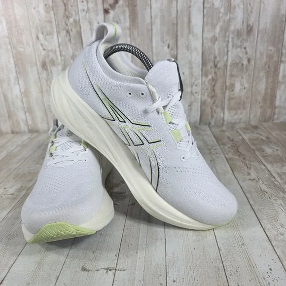 ASICS Gel Nimbus 25 Extra Wide Men's Running Shoes‎ White Light Yellow Size 8.5